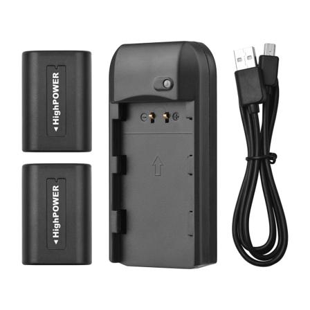 Np-fv5 Batteriladdare Med Led-indikatorlampa + 2st Np-fv5 Plus Batterier 3.7v 1000mah Med Usb-laddningskabel