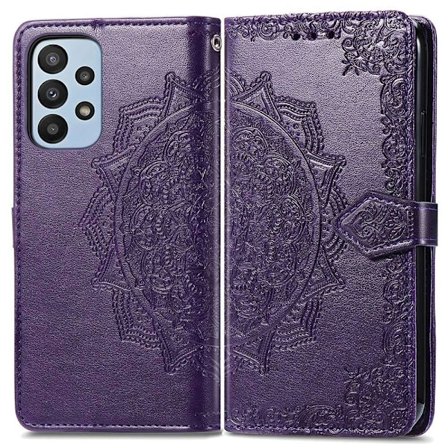 Mandala Samsung Galaxy A23 læderetui - Lilla