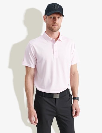 Abacus Mens Cray Drycool Polo - Pink - L