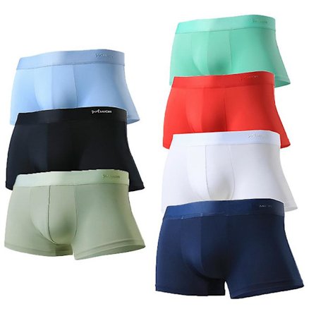 7 Pakker Herre Ice Silk Mesh Pustende Undertøy, Sexy Truser Absorberende Myk 3d Ultratynn Komfortabel Herre Boxer Briefs