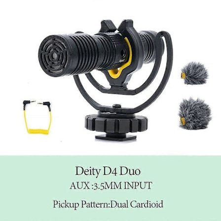Deity V-mic D4 Duo Holdbart Cardioid Shotgun Mikrofon Trs 3.5mm Rycote Shockmount Mikrofon Til Dslr Videooptagelse Interview