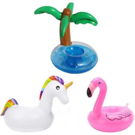 3 st uppblåsbara mugghållare, poolunderlägg öl dryck juice