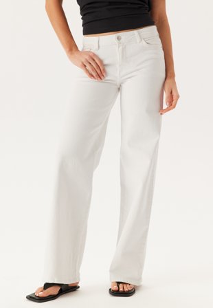 Pieces - Pcselma Lw Wide Jeans Od - Bright White - Kläder - - Bubbleroom