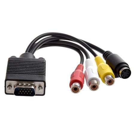 VGA-adapter for TV S-video RCA-utgangskabel for PC-video