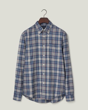 Lexington Casual ternet flannel button-down skjorte, grå