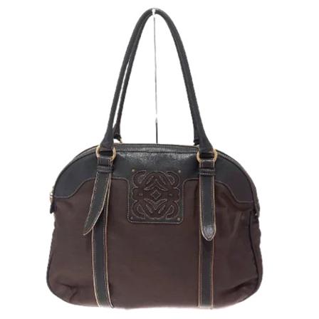 Loewe Pre-owned, Pre-owned Canvas shoulder-bags Bruin, Dames, Maat:ONE Size,nylon