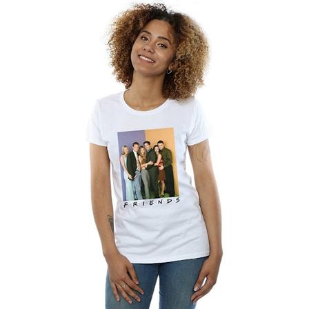 Friends Dam T-shirt i bomull för kvinnor/damer, M, vit White M