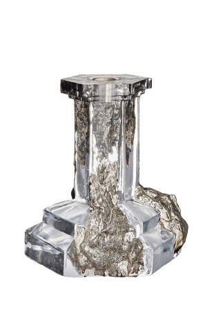 Kosta Boda Ljusstake Rocky Baroque Dekoration Silver H: 17.5cm