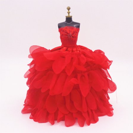 7 Dukke Kjoler, Brudekjoler, Prinsesse Barbie Halvtaske