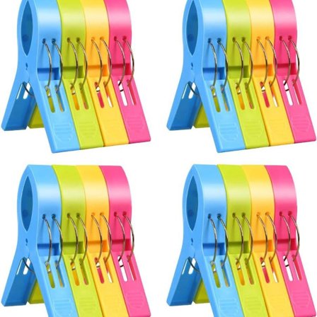 Pakke med 16 store klemmer til tøj, håndklædeklemmer, klemmer til strandhåndklæder