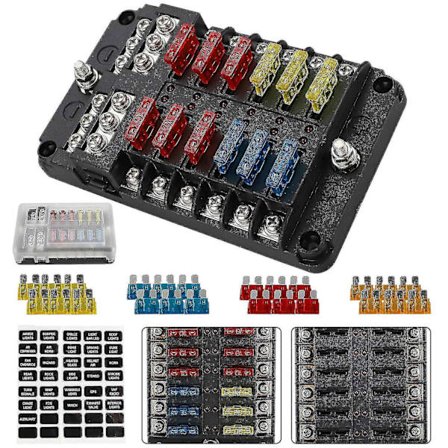 12-veis sikringsboks med bladsikringer