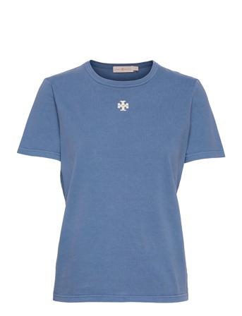 Logo Patch T-Shirt Blue Tory Burch