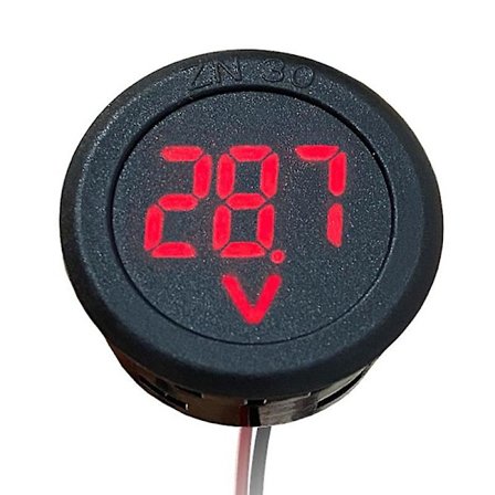 DC 5-100V LED Digital Display Rund To-leder Voltmeter Bil DC Digital Spenning Strømmåler Volt Detektor Tester Monitor 3 Farger| |