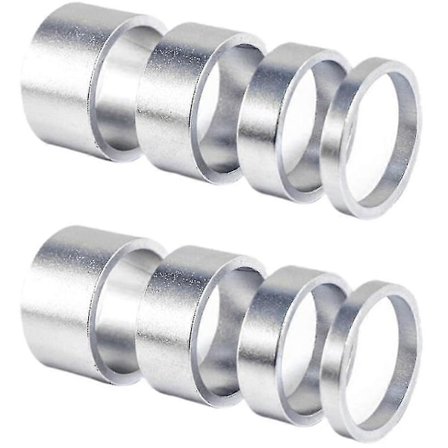 4st/set 5/10/15/20mm Distansbrickor för Styrstam, Aluminiumlegering, silver