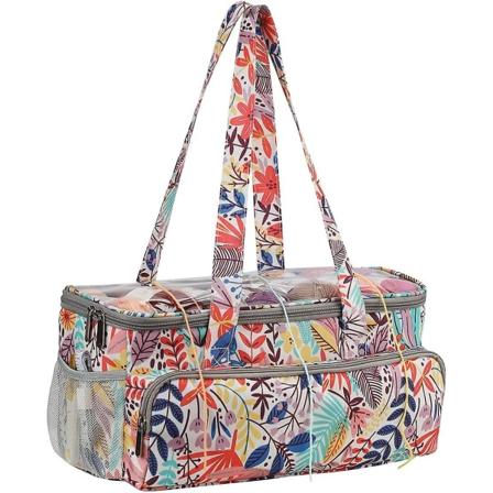 Stickpåse, stickförvaringsväska och stickorganisatörer, virkprojekt väska för resor, tote väska, broderi, garnförvaringsfickor - Forest Orange