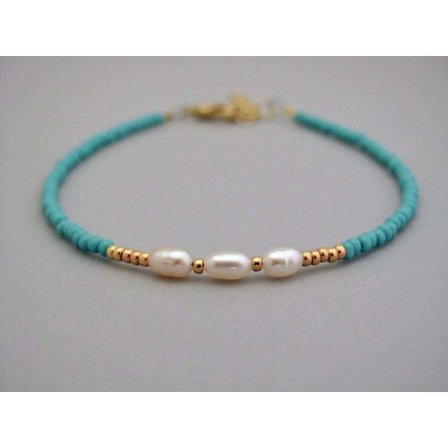 ins stil enkel naturlig pärlarmband trendigt pärlfletat armband