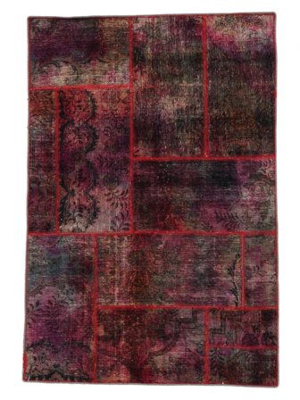 Persisk Patchwork Matta 104X152 Svart/Mörkröd (Ull, Persien/Iran)