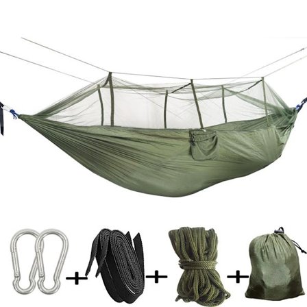 Udendørs produkter camping myggenet hængekøje gynge camping møbler indendørs sovesal udendørs terrasse seng hængekøje Army green 260*140CM