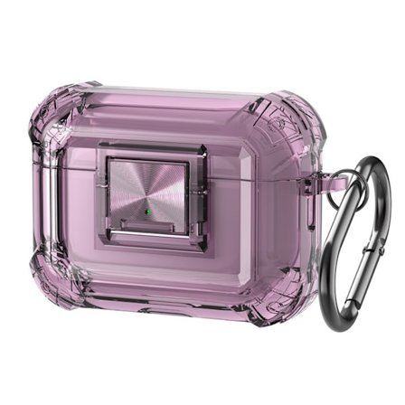 AirPods 1./2. generation, beskyttelsesetui til høretelefoner, transparent høretelefonetui (Gennemsigtig lilla)