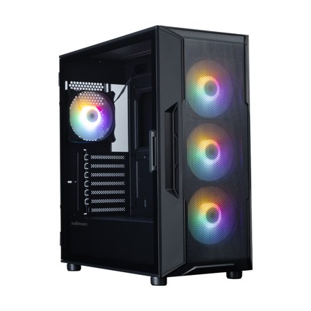 Zalman-Zalman i3 NEO V2 Black-i3 NEO V2: kabinett med meshfront og 4 RGB-vifter-Computer components-PC-kabinett