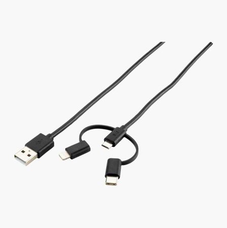 Biltema - 3-i-1 USB-kabel 1 m