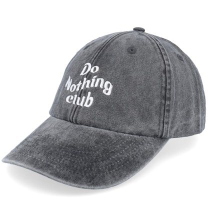 Iconic - Do Nothing Club Washed Black Dad Cap Unconstructed Black Cap - @ Hatstore