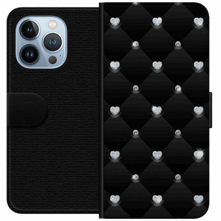 Apple Iphone 13 Pro Plånboksfodral Diamant Hjärta