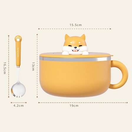 Instantnudlar-skål i rostfritt stål, GUL