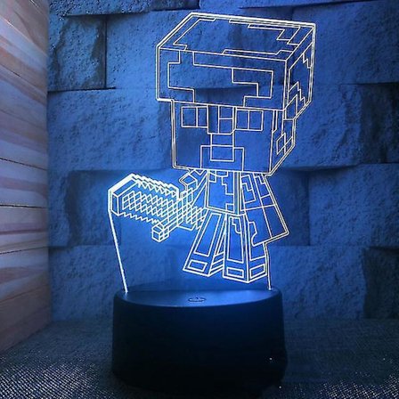 Minecraft 3d Symphony Lights 3d Night Lights Adjustable Lanterns Childrens