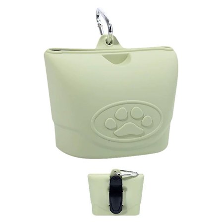 Silikone Rejsemadpose til Kæledyr | Foldbar Godbidspose med Klips og Snorfæste, Forseglet og Bærbar, Værktøj til Hundeluftning og Fodring