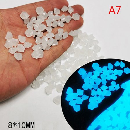 300st Trädgårdsdekor självlysande stenar Glow In Dark Dekorativa Peb