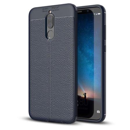 Huawei Mate 10 Lite Cover med kulfiber tekstur - Mørkeblå Blue