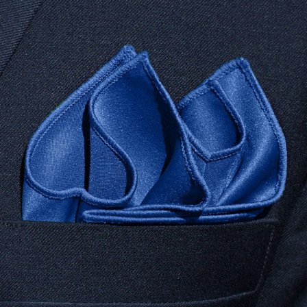 Modrý kapesníček do saka Basic pro muže - Jednobarevné kapesníčky do saka