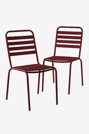 Jotex - Utestol 2-pack Aluminium Vinröd DEIA - Köp Utestolar & utepallar hos Jotex