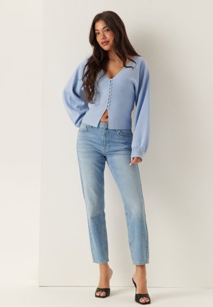 BUBBLEROOM - Slim Ankle Jeans - Light blue