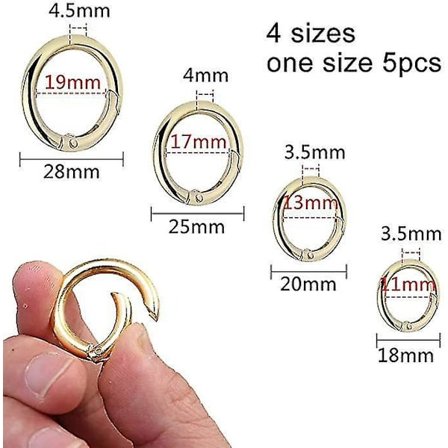 20 stk Runde Fjederspænde Klips Hække Zinclegering Låsende Karabiner