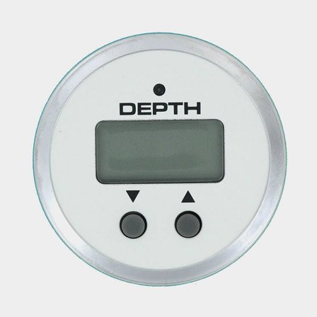 Digital depth gauge Veethree Lido Depth Gauge, Ø52 mm, 12 V, 200 kHz, silver/white, 0 - 60 meters + transducer