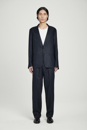 COS Men's Linnebyxor Med Avsmalnande Ben in Blå