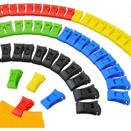 Sockclips för tvättmaskin och torktumlare (paket med 50) - Mini klädnypor med krokar för strumpor