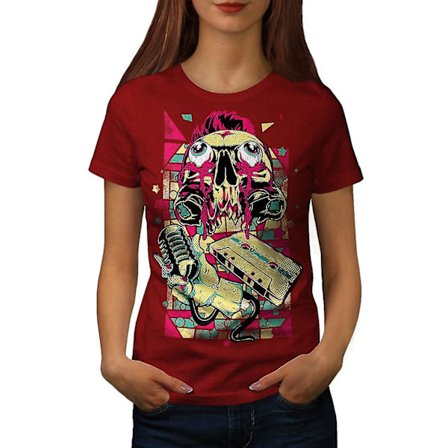 Musik Zombie Mic Mode Dam Röd-skjorta