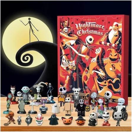 Halloween dukke adventskalender 2022 indeholder 24 gaver, Halloween gyser figurer adventskalender med overraskelseslegetøj - Perfet Red