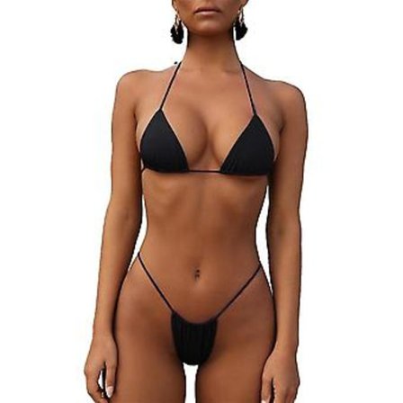 Dame Halter String Bikini Sæt Sexet Thong Cheeky Todelt Badedragt -r (S)