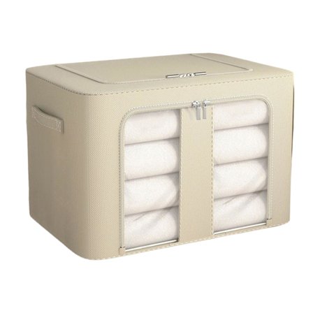 Hemvikbar förvaringslåda med dubbla dragkedjor för kläder, sängkläder och filtar