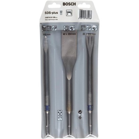 Bosch 2607019159 Mejselsats med SDS-Plus fäste 3 delar, Borra & mejsla