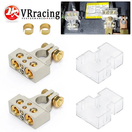 Universelle bilbatteri terminalstik 0/4/8/10 Gauge AWG Positive Negative Bil Marine Batteri Terminal Klemme og Mellemlægsplader