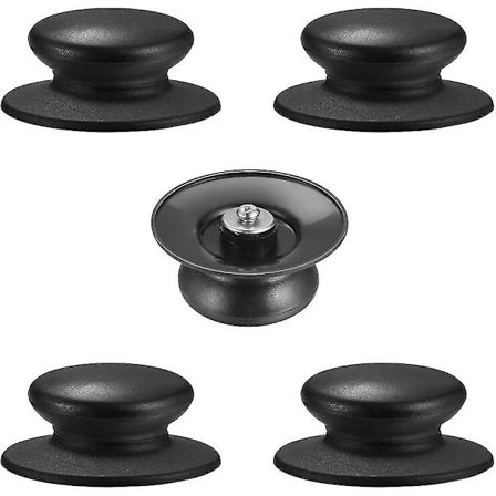 5-pack grytlockshandtag, knopp bakelit rund, köksredskap universal grytlockshandtag, värmebeständigt