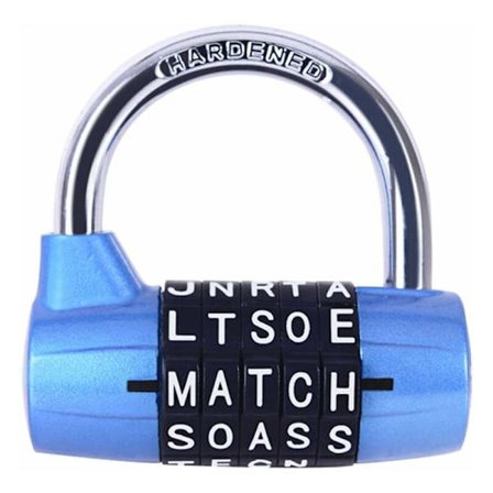 Gymnastikskab Lås, 5 Bogstav Lås, 5 Cifret Kombinationslås, Sikkerhedshænglås til Gymnastikskab, Sportskab, Hegn, Etui, Hasp Opbevaring (Blå