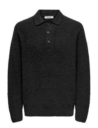 Onsdale Rlx Ls Polo Knit Noos Black ONLY & SONS