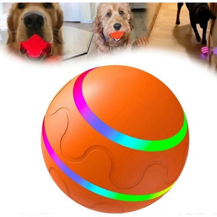 Rystende Vibrerende Bold Legetøj til Hund, Genopladelig Automatisk Bevægende Rystende Hundelegetøjsbold, Interaktiv Rullende Hundelegetøjsbold med Lys