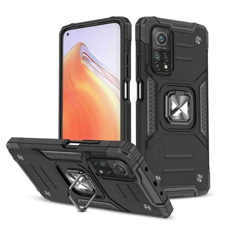 Wozinsky Ring Armor Tough Hybrid Case + Magnetic Mount for Poco M4 Pro/Redmi Note 11/11T/11S svart